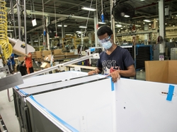 Assembly begins for 4 door refrigerator