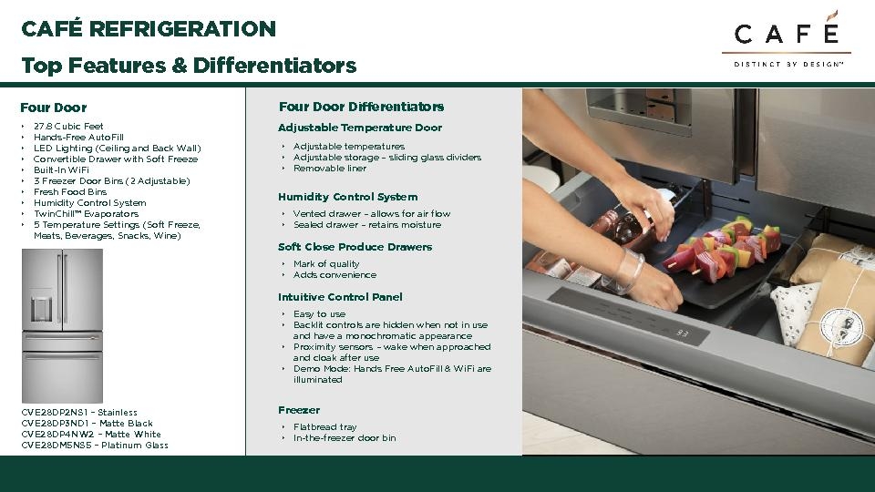 Cafe and Profile Refrigeration Product Information