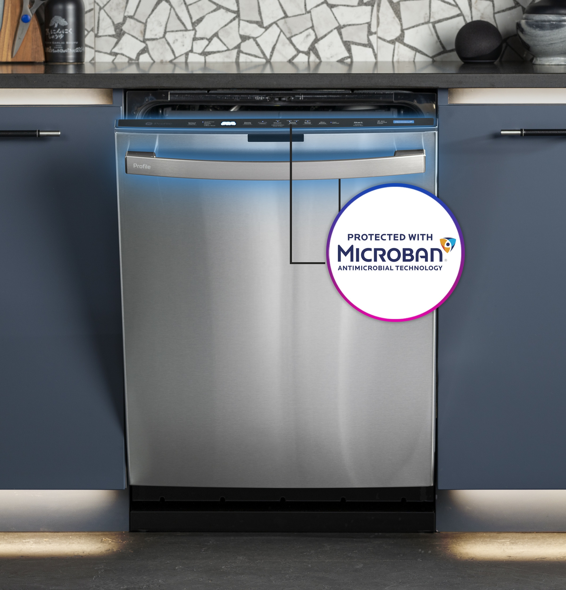 GE Appliances is the exclusive dishwasher partner of Microban® International, the global leader in antimicrobial additives and odor control solutions. 