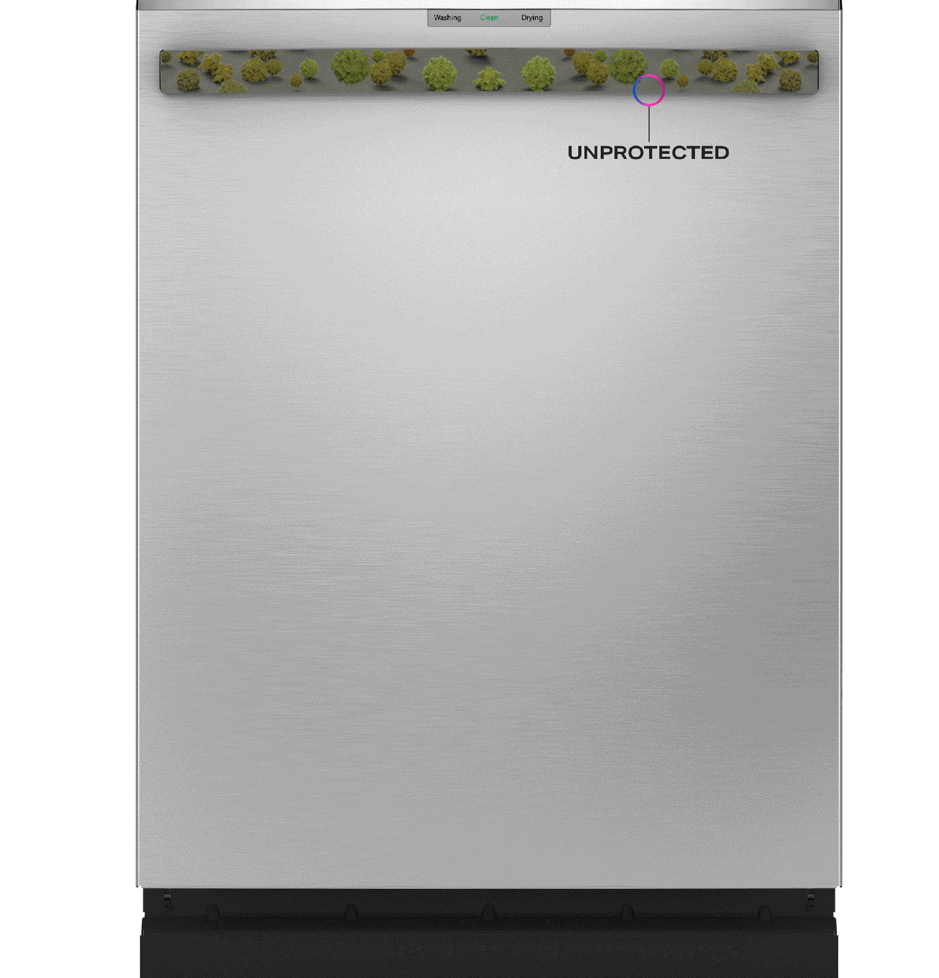 GE Profile UltraFresh System™ Dishwasher with Microban® Antimicrobial Technology: When microbes like bacteria or fungi come into contact with a Microban treated surface, their key life systems are attacked and shut down