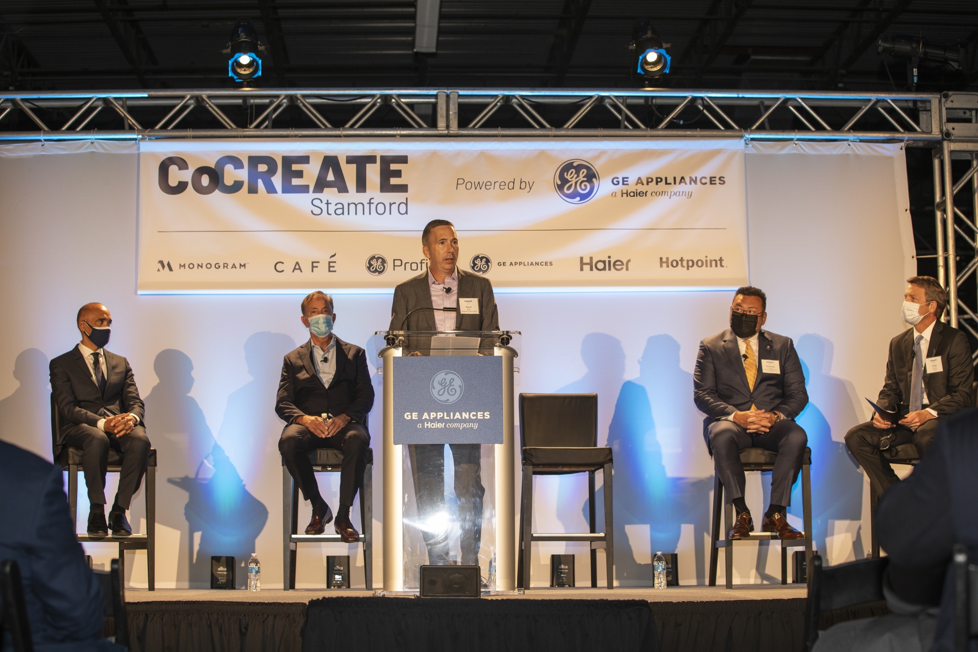 GEA CEO Kevin Nolan speaks from podium 2