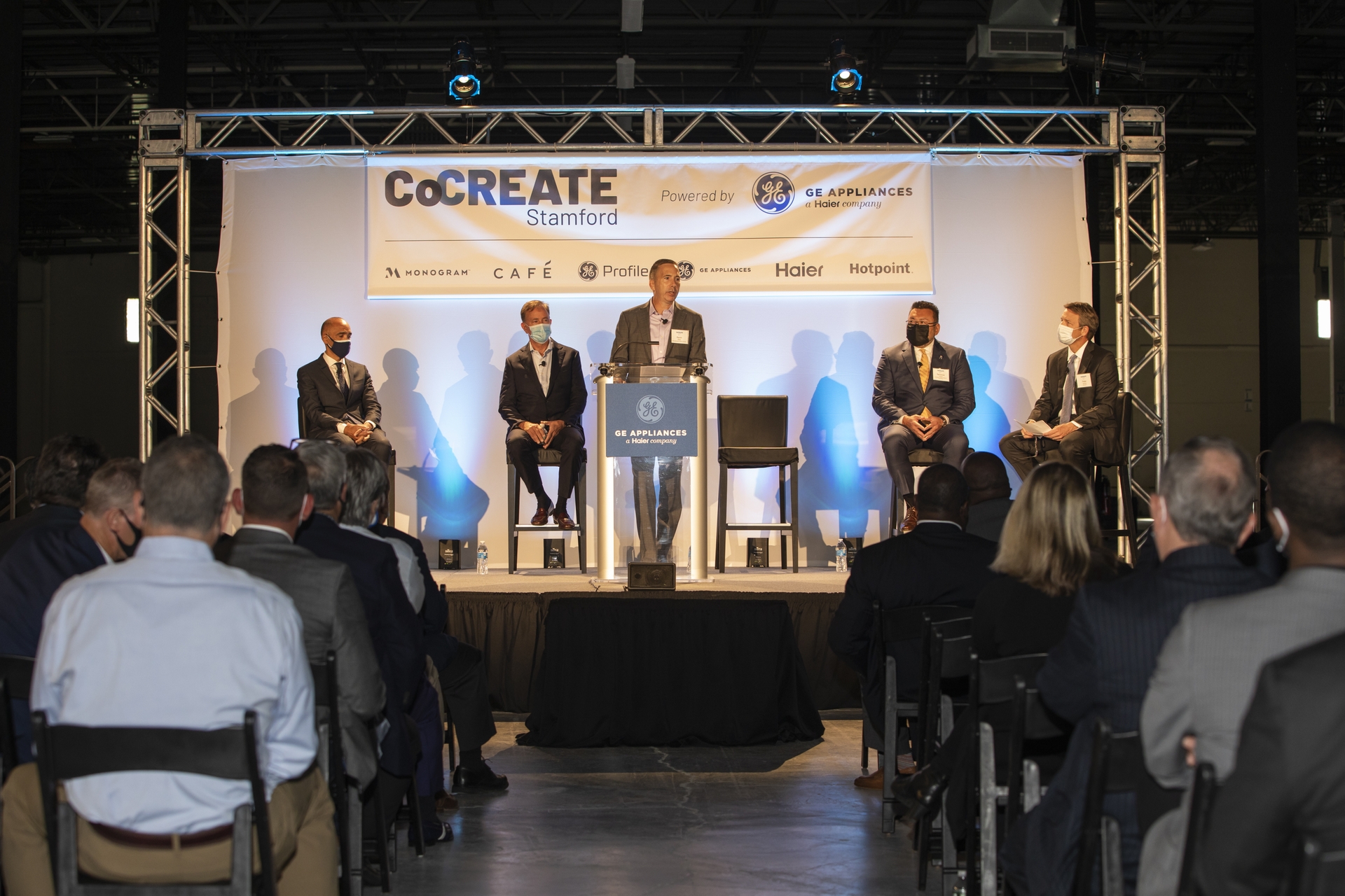 GEA CEO Kevin Nolan speaks from podium