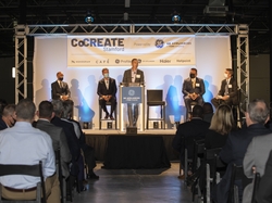 GEA CEO Kevin Nolan speaks from podium