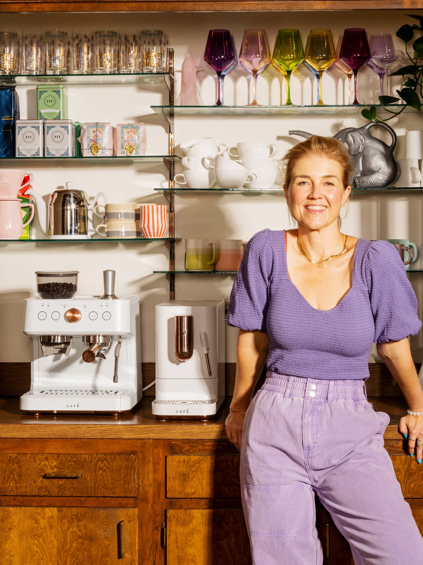 Jeni Britton, Founder and Chief Creative Officer of Jeni's Splendid Ice Cream, with Her At-Home Coffee Bar with new CAFÉ Espresso Makers