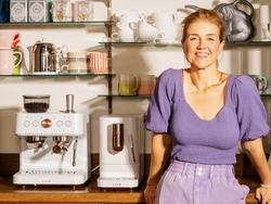 Jeni Britton, Founder and Chief Creative Officer of Jeni's Splendid Ice Cream, with Her At-Home Coffee Bar with new CAFÉ Espresso Makers