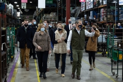 Georgia Gov. Brian Kemp, First Lady Marty Kemp and Roper Corporation President Lois Crandell tour the plant