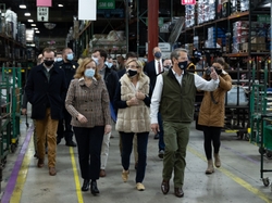 Georgia Gov. Brian Kemp, First Lady Marty Kemp and Roper Corporation President Lois Crandell tour the plant
