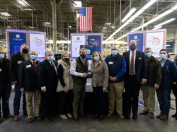 Georgia Governor Brian Kemp, First Lady Marty Kemp and Roper Corporation President Lois Crandell celebrate a $118 million investment 