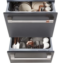 CAFE Dishwasher Drawer holds the same amount as a regular dishwasher