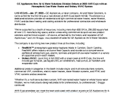Press Release_AHR Expo 2022_GE Appliances Air and Water Solutions_final