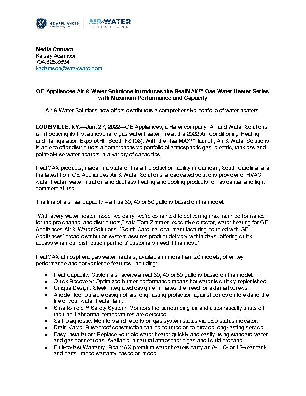 Press Release_RealMAX Gas Water Heater_final