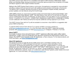 KBIS CAF Couture Oven Press Release