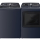GE Profile 900 Series Top Load Washer and Dryer in Sapphire Blue