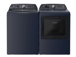 GE Profile 900 Series Top Load Washer and Dryer in Sapphire Blue