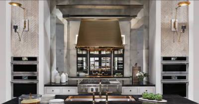 The Monogram Designer Collection with two aesthetics features luxury options for ventilation hoods refrigerator panels and custom handles