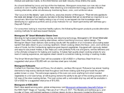 KBIS Monogram Healthy Living Press Release