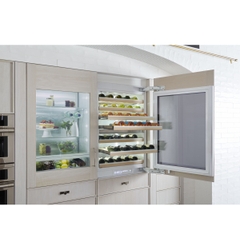 Monogram Wine Sommelier refrigerator offers two temperature-controlled zones and can store over 100 bottles