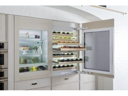 Monogram Wine Sommelier refrigerator offers two temperature-controlled zones and can store over 100 bottles