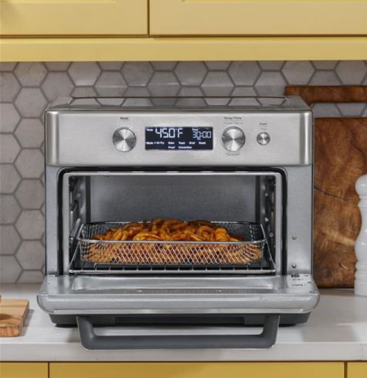 GE Digital Air Fry Toaster Oven eight cooking modes and all the settings users need including air fry bake broil convection keep warm proof roast and toast