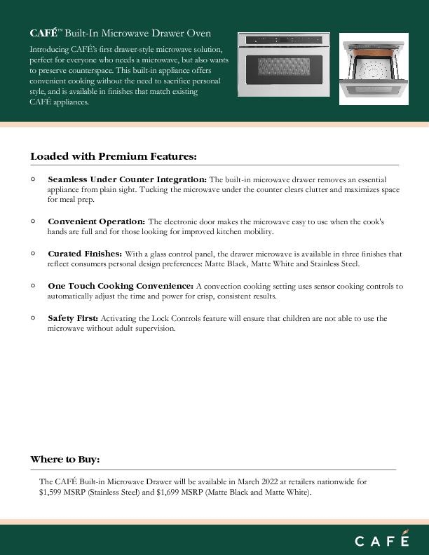 CAF Microwave Drawer_Fact Sheet