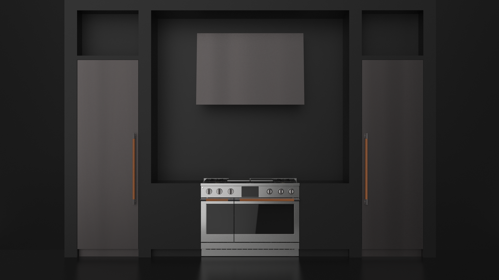 The Titanium Collection presents a contemporary luxury aesthetic rooted in the art of reductionism with sleek lines and dark-charcoal muted tones.