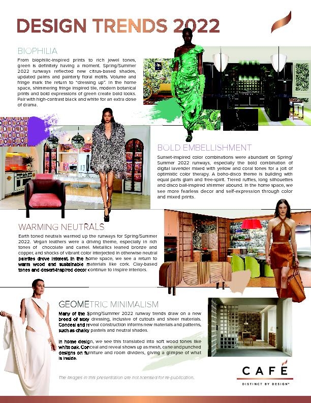 CAFE Trend Talk One Sheet with Kitchen Designs