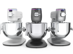 The GE Profile Smart Mixer with Auto Sense in Stone White Carbon Black and Mineral Silver