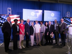 Gov. Henry McMaster and GE Appliances Kevin Nolan celebrate the opening of the Camden water heating plant