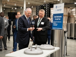 Gov. McMaster learns about water heater tank fabrication at GEA's Camden plant