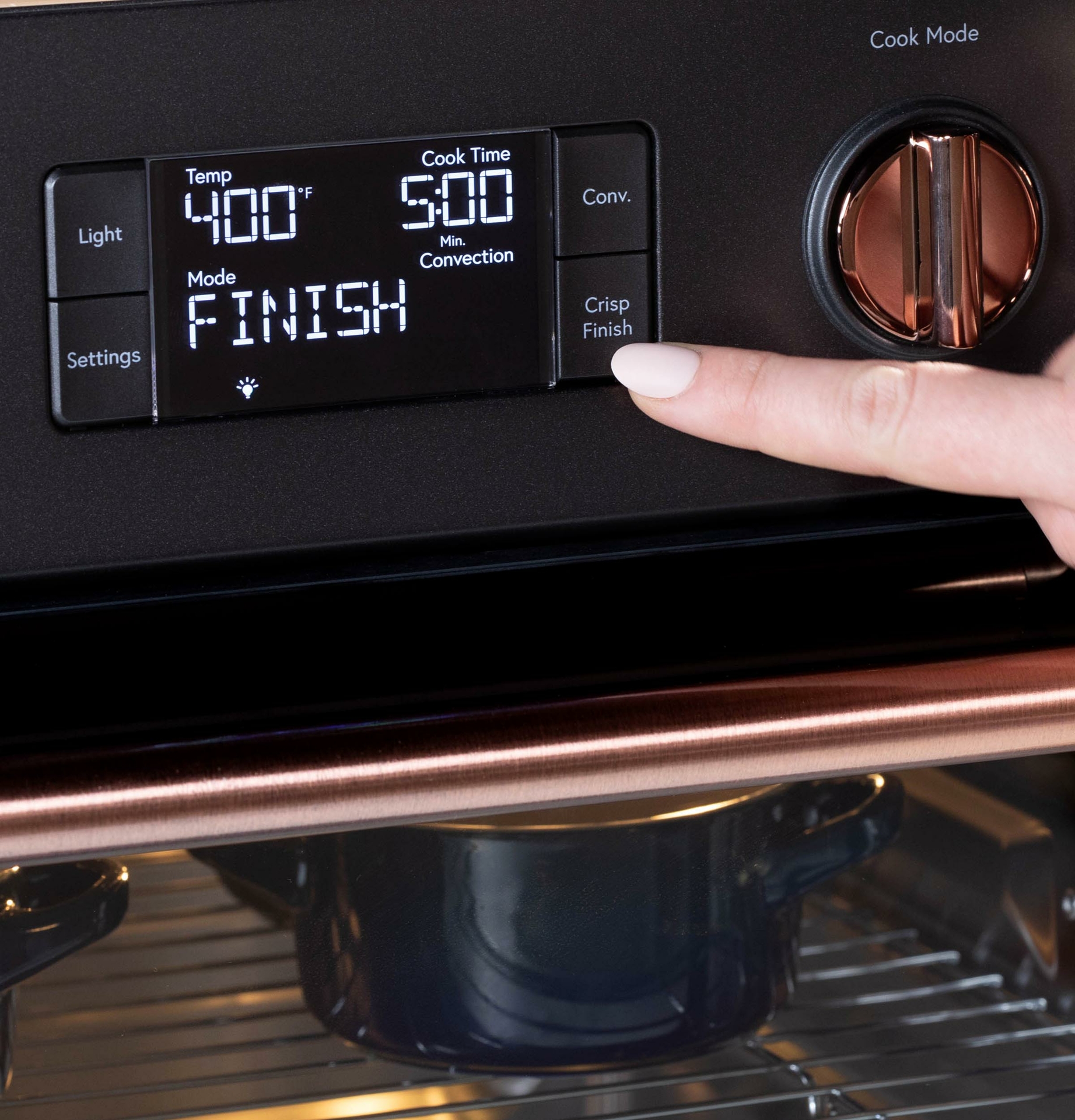 The Unique Crisp Finish Mode on the CAFÉ™ Couture™ Oven Can Be Used at the End of Any Mode to Melt, Caramelize, Brown or Crisp