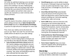 Top Load 900 Laundry Fact Sheet