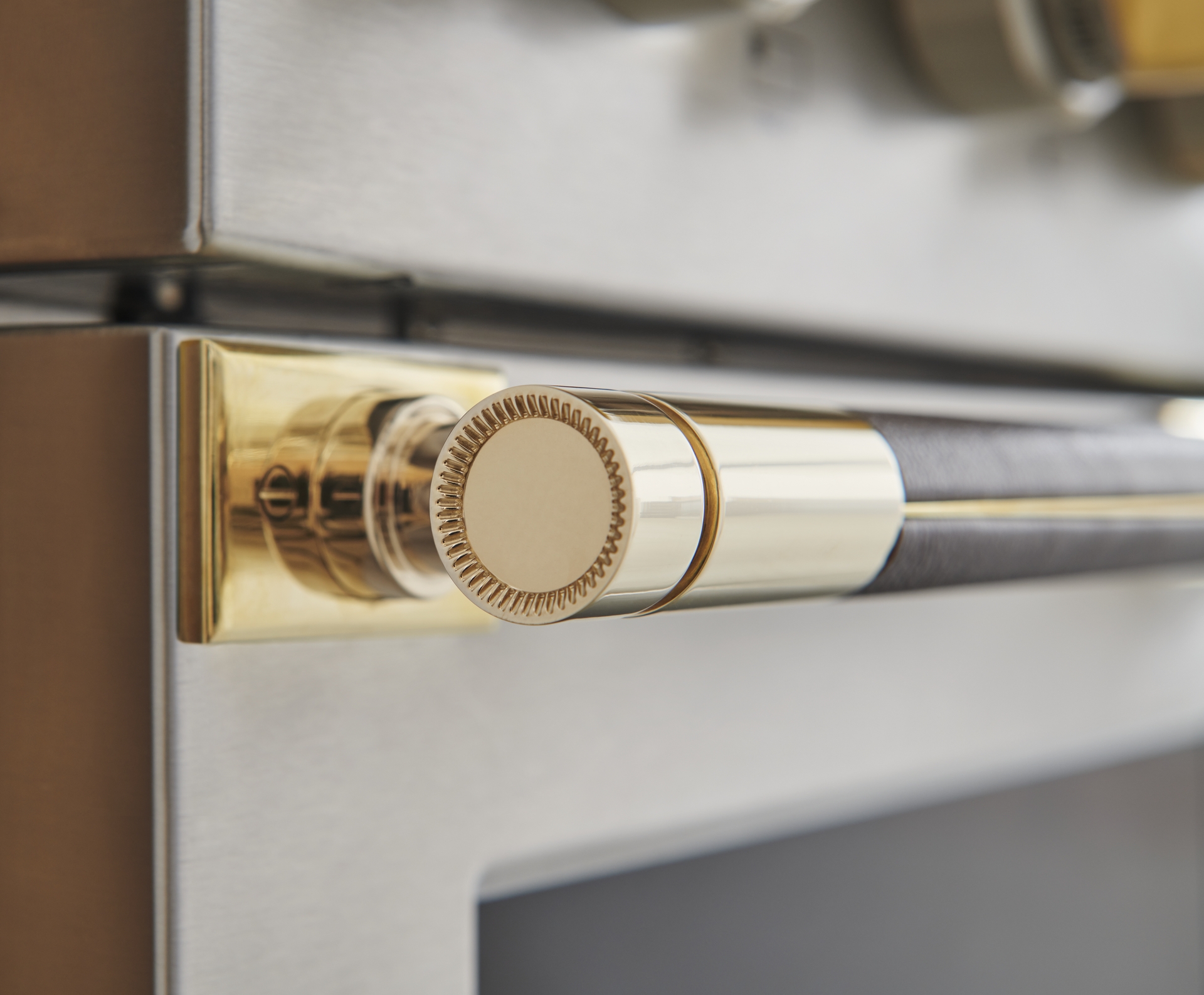 Monogram Designer Collection x Richard Anuszkiewicz Brass Range Handle Detail.