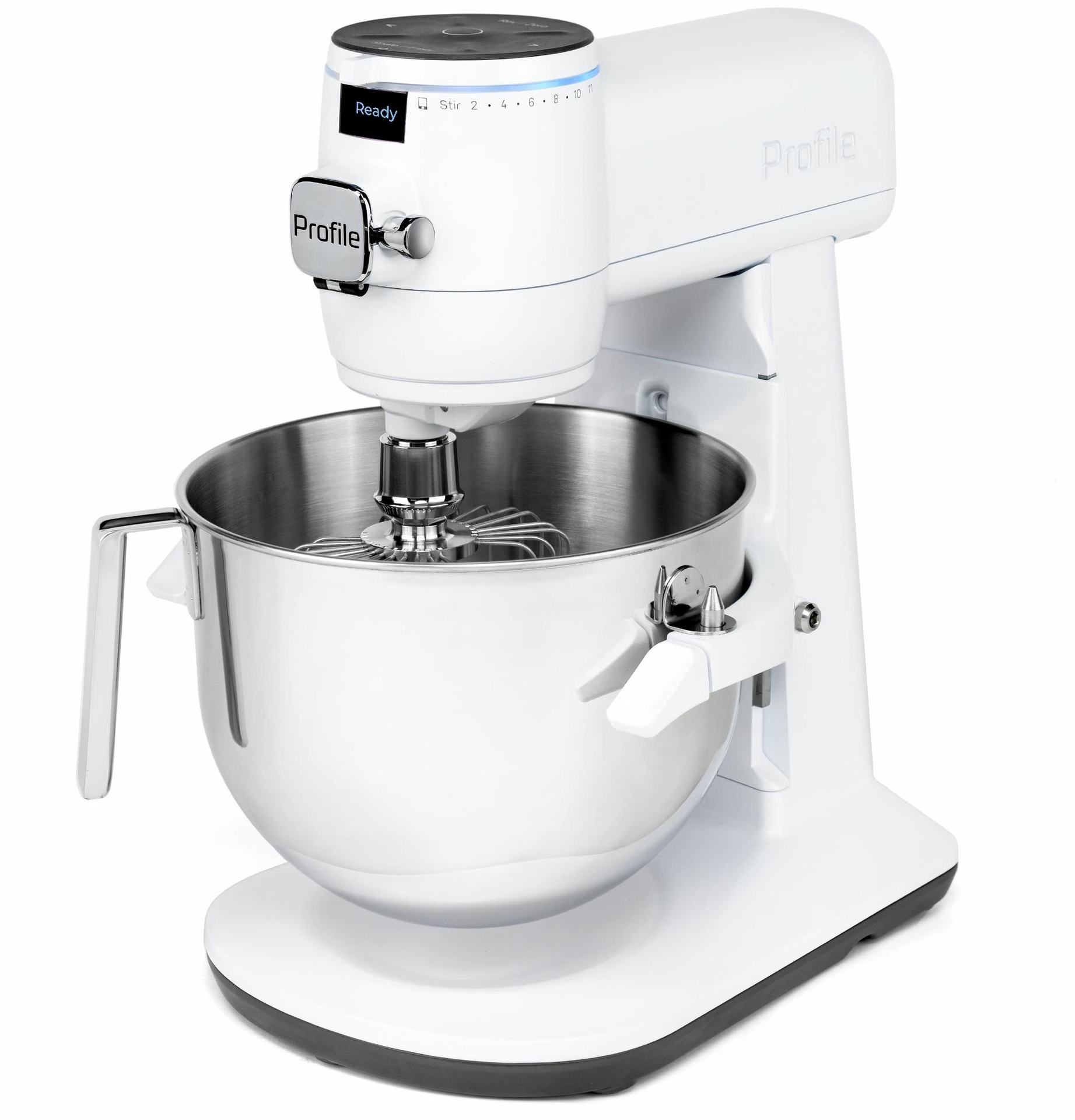 The GE Profile Smart Mixer with Auto Sense in Stone White