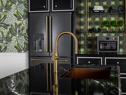 CAFÉ Brushed Brass and Kohler’s Vibrant Brushed Moderne Brass simplify hardware coordination for the consumer.
