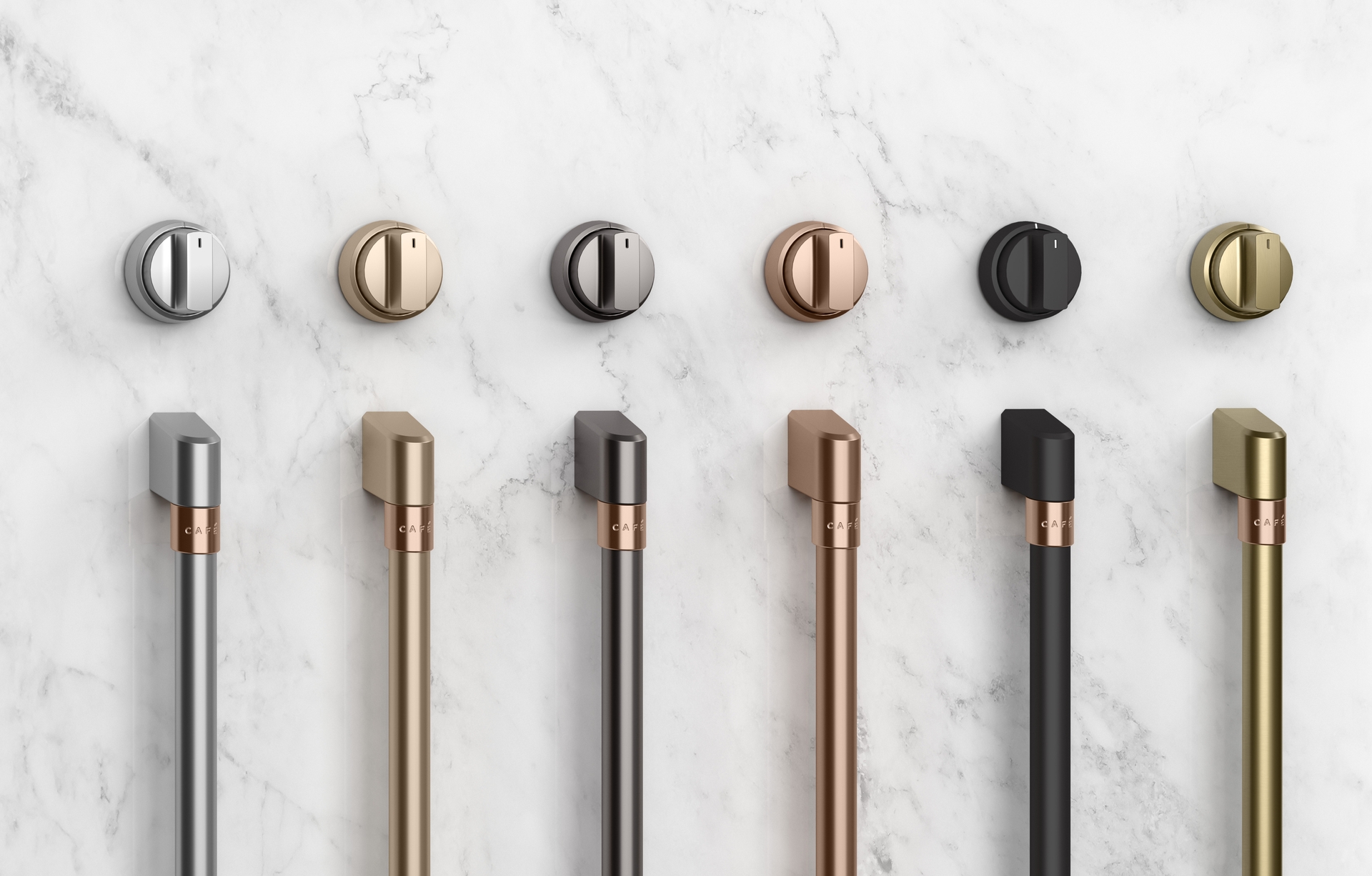 New CAFÉ hardware options bring the choices to six distinct handles and knobs.