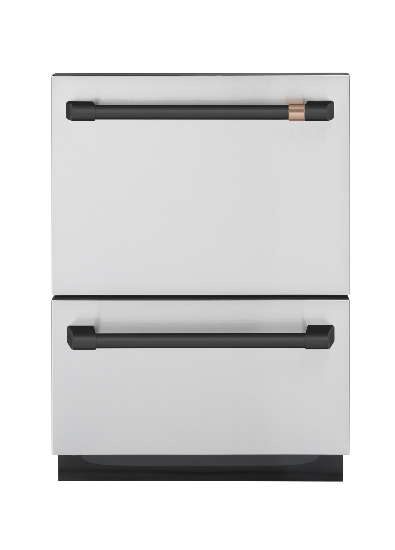 New CAFÉ Flat Black Hardware on Stainless Steel Dishwasher Drawer