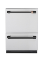 New CAFÉ Flat Black Hardware on Stainless Steel Dishwasher Drawer