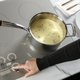 Glide Touch Controls gives owners full control through effortless touch on new Monogram induction cooktop. 