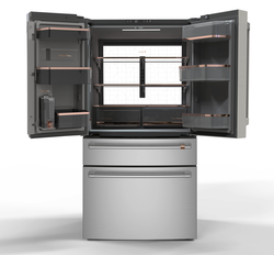 CAFÉ 4-Door French-Door Refrigerator with Dual-Dispense AutoFill Pitcher Open