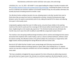 GE Profile Leads the Industry into the Future of Laundry with an All-In-One Solution Press Release GE Profile Leads the Industry into the Future of Laundry with an All-In-One Solution Press Release