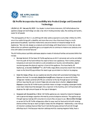 GE Profile Incorporates Accessibility into Product Design and Connected Technology Press Release