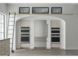 Monogram Integrated Bottom Freezer offers a professional style stainless steel finish to complete any luxury kitchen design