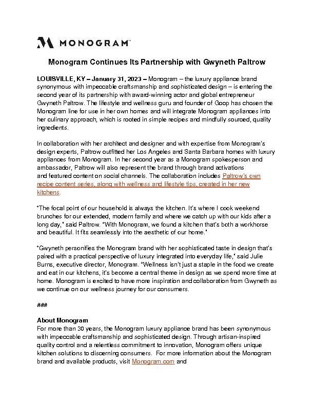 Monogram Continues Its Partnership with Gwyneth Paltrow