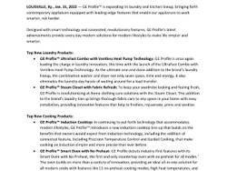 GE Profile Furthers Function-First Innovation for the Connected Home Press Release
