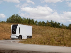 The Einride autonomous electric truck transports finished goods between our factory and warehouse monitored by Tiffany Heathcott the first remote operator hired by Einride.