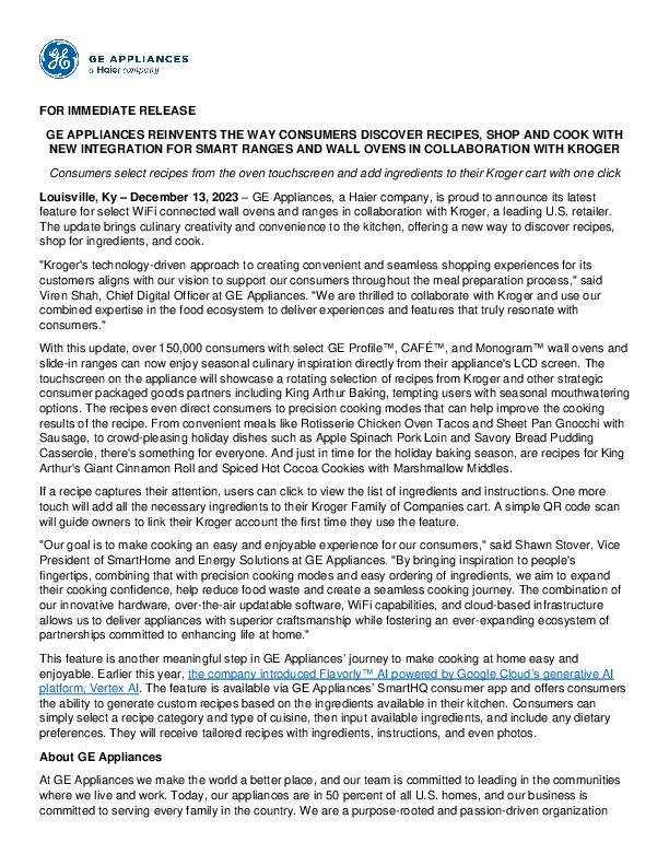 GE Appliances and Kroger Collaboration Release_FINAL