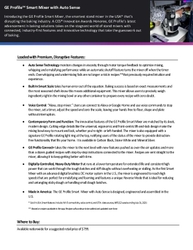 GE Profile Smart Mixer Fact Sheet