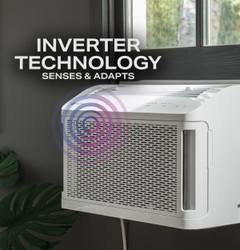Inverter Technology, Available in the Larger Capacity Units, Senses Room Temperature and Delivers Variable Operating Speeds, Instead of Turning On and Off Like Non-Inverter ACs, Resulting in 34% Less Energy Use.  
