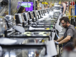 Roper employee Micheal Smith works on a manufacturing line at plant in LaFayette, GA. Roper employee Micheal Smith works on a manufacturing line at plant in LaFayette, GA.