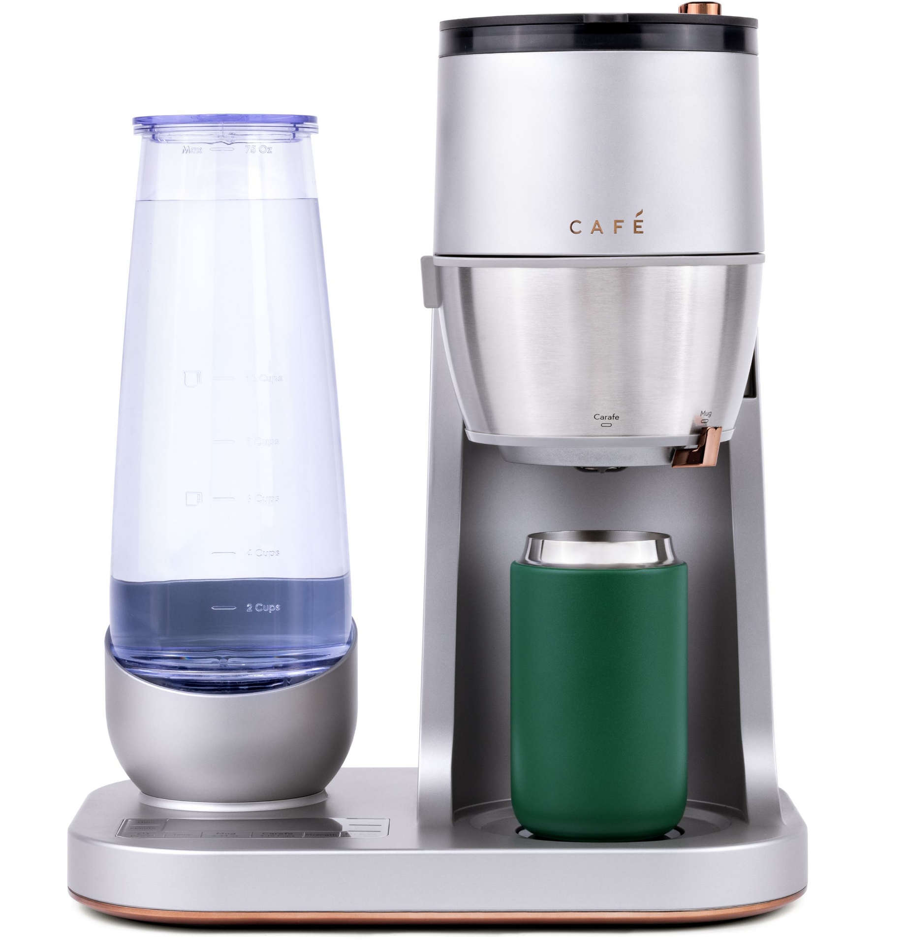 The CAFÉ Grind and Brew delivers the ultimate taste experience and unparalleled performance with a single-serve mug or a stylish 10-Cup thermal carafe to share.